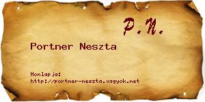 Portner Neszta névjegykártya